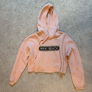 Nikki Beach Pink Cropped Hoodie